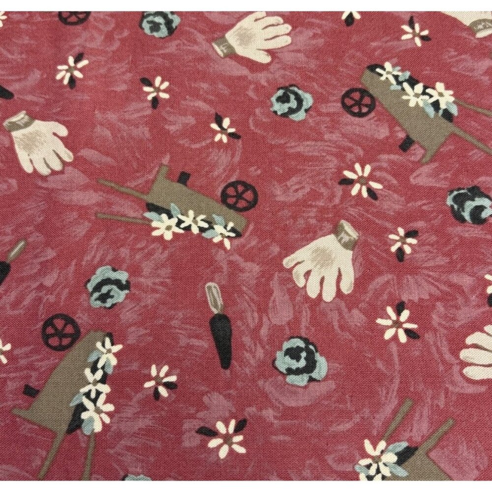 Rural Yesterday Cotton Fabric by Fabric Expressions 14" x 42" Gardening Print Bu